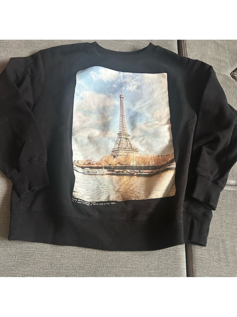 Zara Black Eiffel Tower Sweatshirt Medium